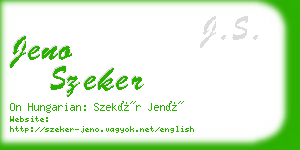 jeno szeker business card